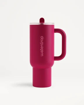 Gobelet Thermo Exploreur Fusion travel mug with handle and flip-top lid.