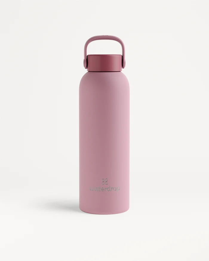 Bouteille Thermo Inox · Bouchon de Transport, matte-pink, insulated.
