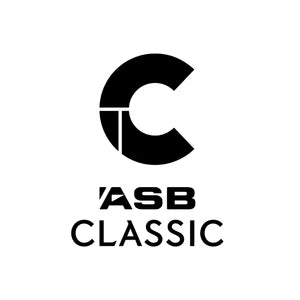 Logo avec un emblème noir circulaire au-dessus d’une marque wordmark.